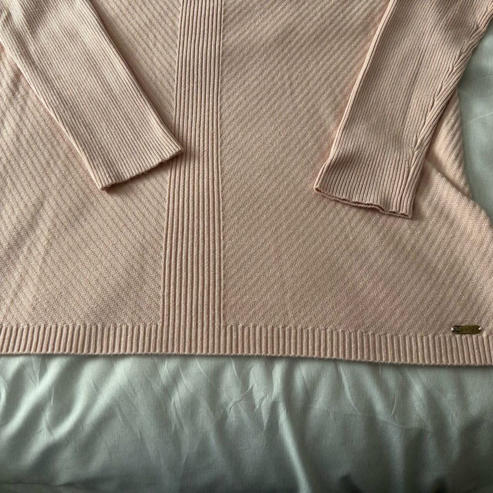 Calvin Klein Blush Ribbed Knit Top - Picture 7 of 7